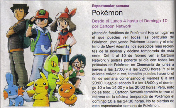 Mirá las películas de Pokémon en Cartoon Network / Pokémon DP en Febrero
