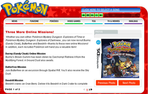 Nuevas Misiones para ambas versiones de Pokémon Mundo Misterioso 2