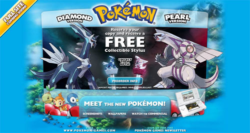 Abrio la Web Oficial de Pok&eacute;mon Diamante y Perla