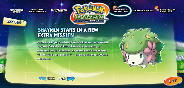 Fecha para la misión especial de Shaymin en Pokémon Ranger: Shadows of Almia