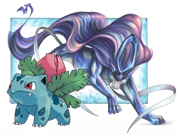 Pok&eacute;mon Ranger: Guardian of Signs: trazos de Ivysaur y Suicune