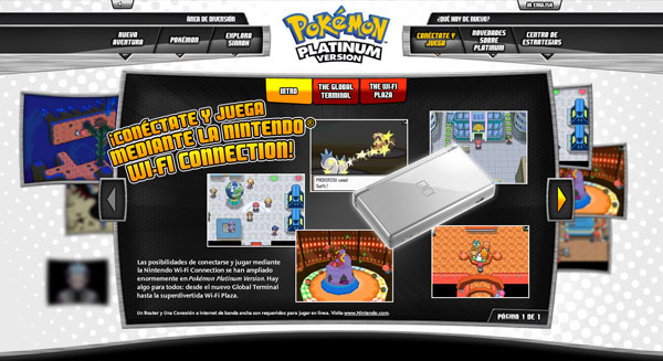 Abrio la Web oficial de Pok&eacute;mon Platino en Espa&ntilde;ol