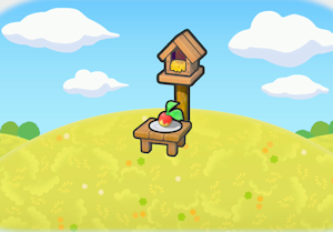 Hábitat Pajarera con comida