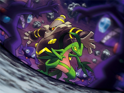 Dusknoir y Grovyle Artwork - Mundo Misterioso Exploradores del Cielo