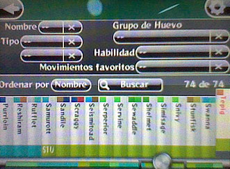 Pokédex filtros de búsqueda
