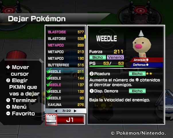 Dejamos a 5 Weedle - Pokémon Rumble