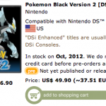 Pokémon Edición Negra 2 y Edición Blanca 2, ¿en octubre en Estados Unidos?