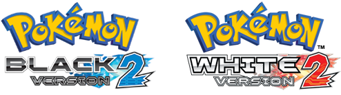 Logos de Pokémon Edición Blanca 2 y Edición Negra 2 en Ingles