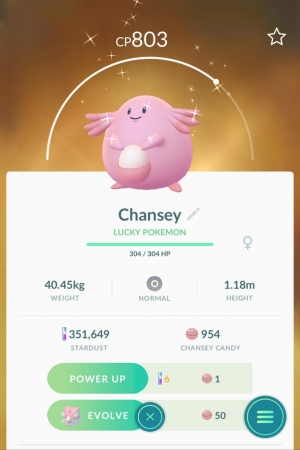 pokemon suerte chansey pokemon go