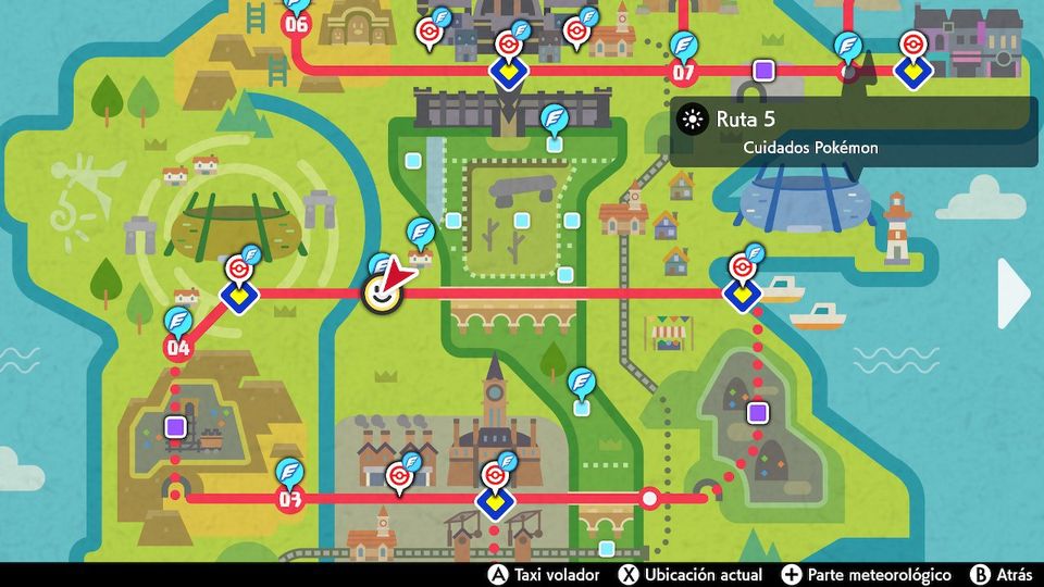 Mapa Galar Ruta 5 Cuidados Pokemon Espada Escudo