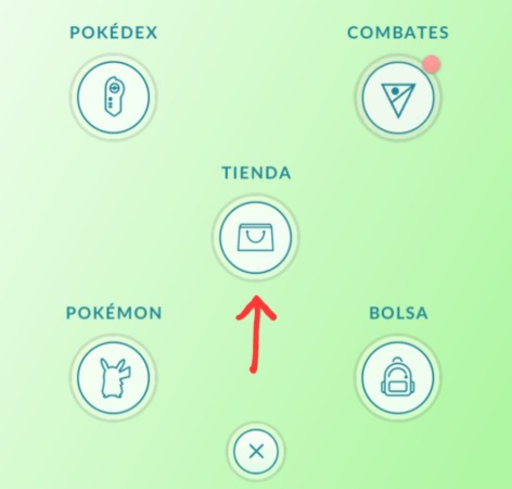 Pokemon Go Tienda Menu