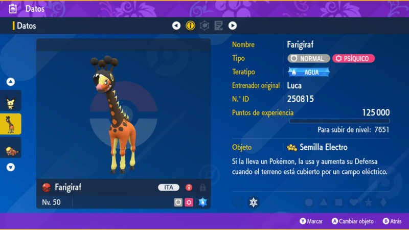 Farigiraf Luca Ficha Pokemon Escarlata Purpura 01