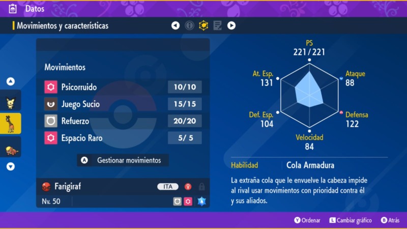 Farigiraf Luca Ficha Pokemon Escarlata Purpura 02