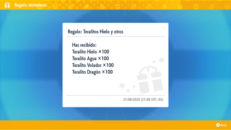 Regalo Misterioso Lote Teralitos Hielo Agua Dragon Volador Pokemon Escarlata Purpura