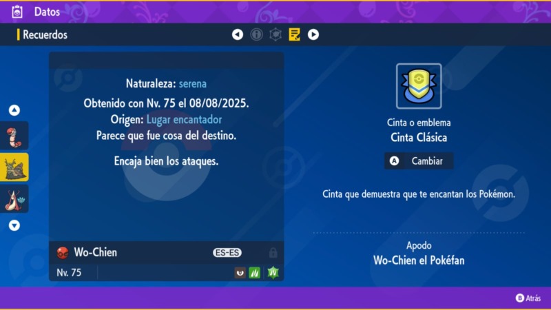 Wo Chien Shiny Regalo Misterioso Ficha 3 Pokemon Escarlata Purpura