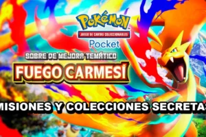 Fuego Carmesí: misiones secretas y colecciones temáticas de la expansión para Pokémon TCG Pocket