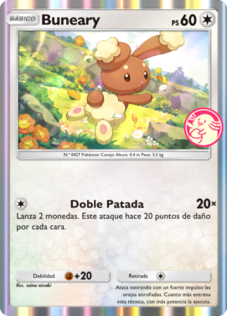 Carta Promo B 19 Buneary Pokemon Tcgp