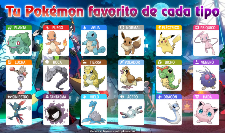 Generador Tipos Favoritos Pokemon