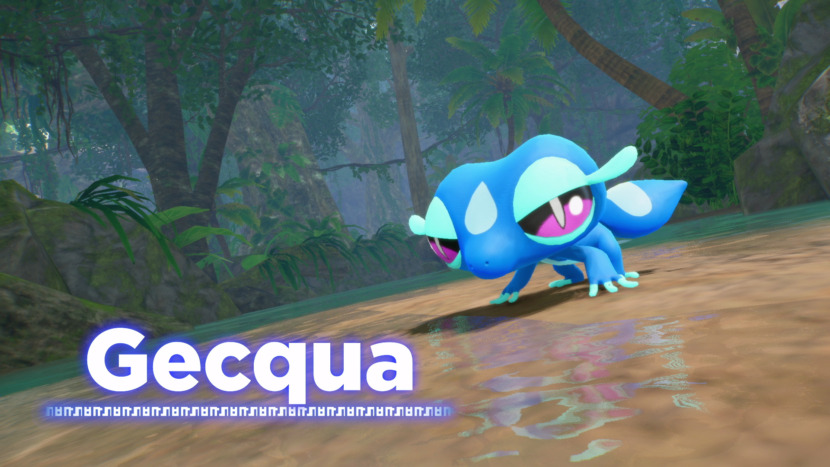 Gecqua en un sendero de tierra en el tráiler de Pokémon Viento y Pokémon Ola