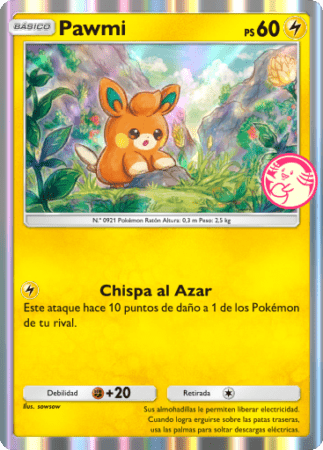 Carta Promo B 39 Pawmi Pokemon Tcgp