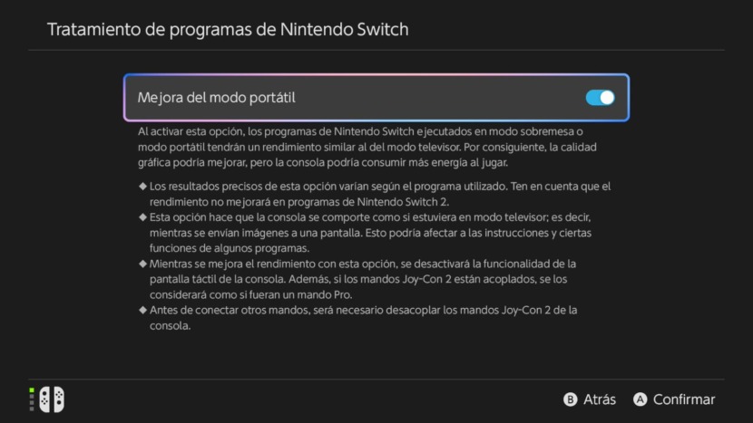 Mejora Portatil Nintendo Swich 2 Menu