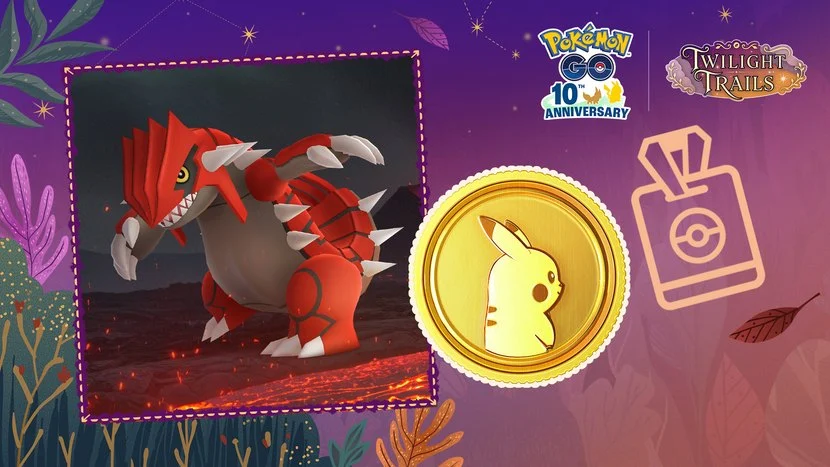 Pase de GO de noviembre de 2026 con Groudon y Pokémonedas entre sus recompensas.